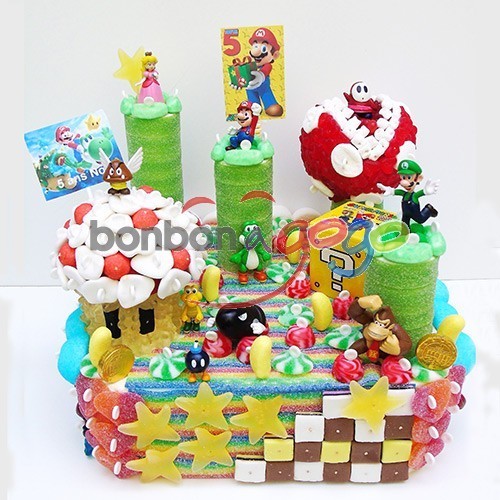 Gâteau de bonbons jeux vidéo nintendo Mario 2