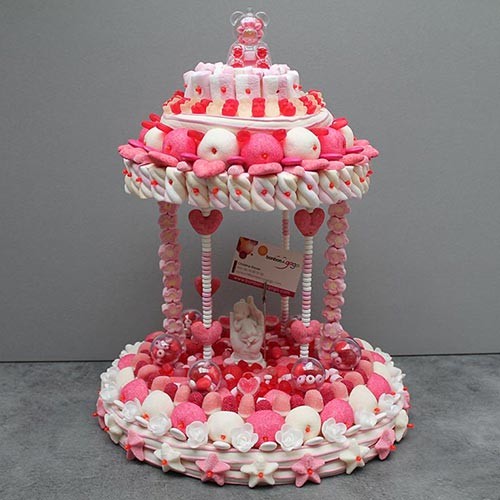 Acheter Piece Montee De Bonbons Manege Rose Bonbon A Gogo Com