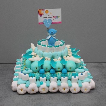 GÂTEAU DE BONBONS "BLUE TEDDY"