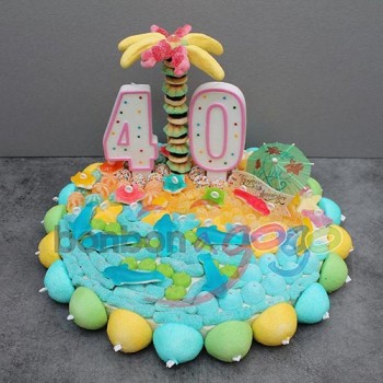 GÂTEAU DE BONBONS "40 ANS ÎLE"