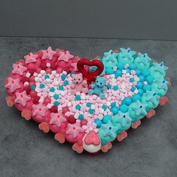 GÂTEAU DE BONBONS "COEUR DUO"